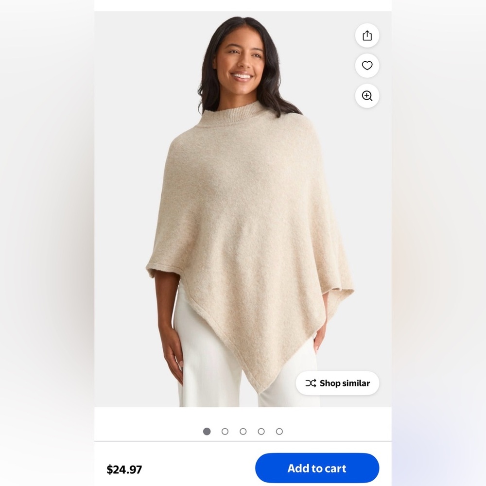 Set of 3- Women’s Knit Poncho Sweater